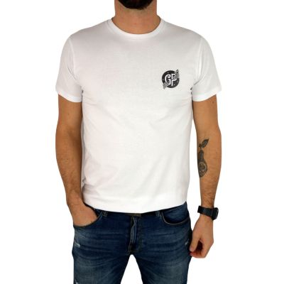 GIOVANNI PERA T-shirt męski biały D617-O okrągły, SŁOJE, elastan | Sklep GriShop.eu | Koszulki