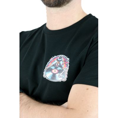 GIOVANNI PERA T-shirt męski czarny TGP114 okrągły, DJ, muzyczny, elastan | Sklep GriShop.eu | Koszulki