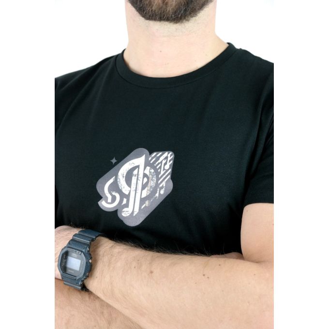GIOVANNI PERA T-shirt męski czarny D620-O okrągły, GAZETA, logo, elastan | Sklep GriShop.eu | Koszulki