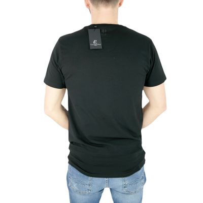 GIOVANNI PERA T-shirt męski czarny D617-O okrągły, SŁOJE, elastan | Sklep GriShop.eu | Koszulki