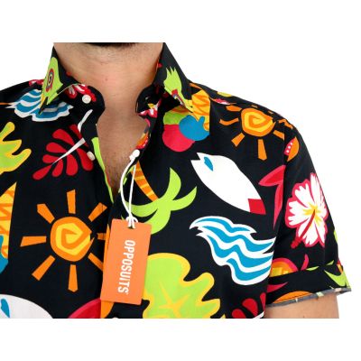 OPPOSUITS Koszula męska krótki rękaw, kolorowa HAWAJSKA palmy, kwiaty | Sklep GriShop.eu | Koszule