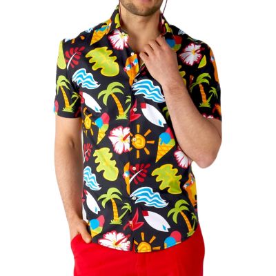 OPPOSUITS Koszula męska krótki rękaw, kolorowa HAWAJSKA palmy, kwiaty | Sklep GriShop.eu | Koszule