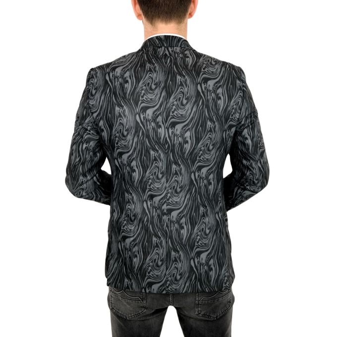 GIOVANNI PERA Marynarka męska D617 casual, słoje, czarno szara | Sklep GriShop.eu | Marynarki