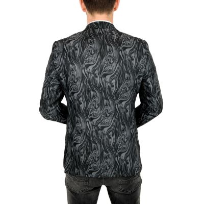 GIOVANNI PERA Marynarka męska D617 casual, słoje, czarno szara | Sklep GriShop.eu | Marynarki
