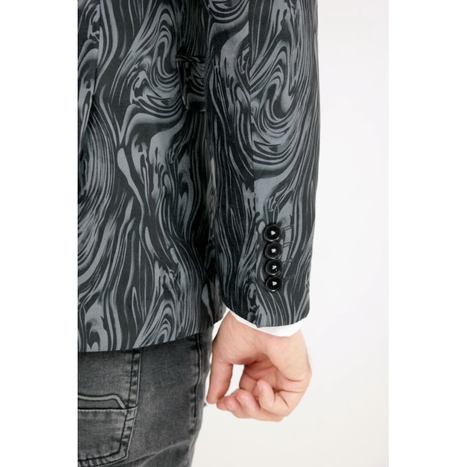 GIOVANNI PERA Marynarka męska D617 casual, słoje, czarno szara | Sklep GriShop.eu | Marynarki