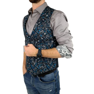 GIOVANNI PERA bezrękawnik, kamizelka męska D615 Muzyczna, Nauka, Czarna, Granatowa, Sportowa, Abc | Sklep GriShop.eu | Kamizelki