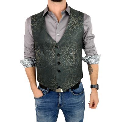 GIOVANNI PERA bezrękawnik, kamizelka męska D619 Ekskluzywna, Grafit, Kwiaty, Imprezowa, Komunia, Glamour | Sklep GriShop.eu | Ka