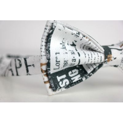 GIOVANNI PERA elegancka mucha muszka D620 Gazeta, Biała, Kolorowa, Elegancka, Stylowa | Sklep GriShop.eu | Muszki