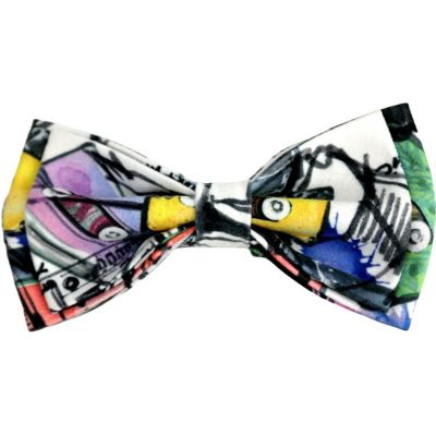 GIOVANNI PERA elegancka mucha muszka D616 muzyczna, kolorowa, biała, kasety, DJ | Sklep GriShop.eu | Muszki