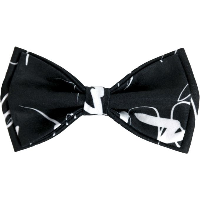 GIOVANNI PERA elegancka mucha muszka D618 czarna biała, napisy, pismo | Sklep GriShop.eu | Muszki