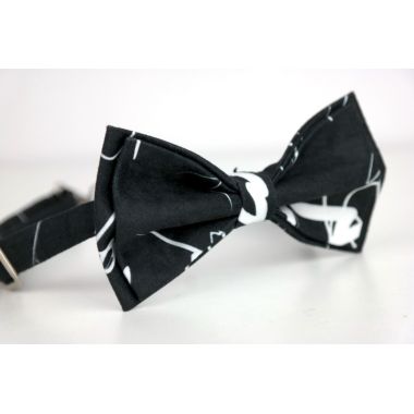 GIOVANNI PERA elegancka mucha muszka D618 czarna biała, napisy, pismo | Sklep GriShop.eu | Muszki 2