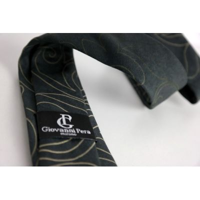 GIOVANNI PERA elegancki krawat D619 Ekskluzywny, Grafit, Kwiaty, Imprezowy, Glamour | Sklep GriShop.eu | Krawaty