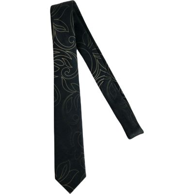 GIOVANNI PERA elegancki krawat D619 Ekskluzywny, Grafit, Kwiaty, Imprezowy, Glamour | Sklep GriShop.eu | Krawaty