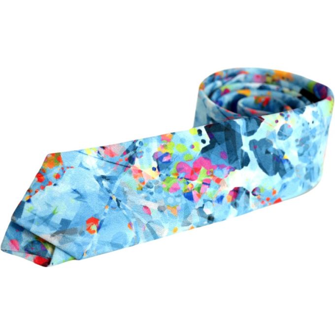 GIOVANNI PERA elegancki krawat D622 Kolorowy, Wesoły, Niebieski, kropki, ciapki | Sklep GriShop.eu | Krawaty