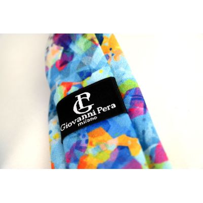 GIOVANNI PERA elegancki krawat D622 Kolorowy, Wesoły, Niebieski, kropki, ciapki | Sklep GriShop.eu | Krawaty