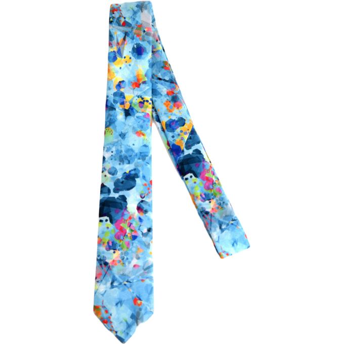 GIOVANNI PERA elegancki krawat D622 Kolorowy, Wesoły, Niebieski, kropki, ciapki | Sklep GriShop.eu | Krawaty