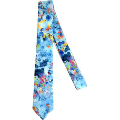 GIOVANNI PERA elegancki krawat D622 Kolorowy, Wesoły, Niebieski, kropki, ciapki | Sklep GriShop.eu | Krawaty