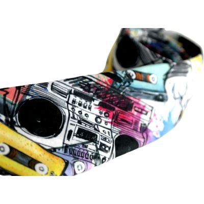 GIOVANNI PERA elegancki krawat D616 muzyczny, kolorowy, biały, kasety, DJ | Sklep GriShop.eu | Krawaty