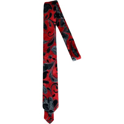 GIOVANNI PERA elegancki krawat D621 Ekskluzywny, Czerwony, Kwiaty, Grafit, Imprezowy | Sklep GriShop.eu | Krawaty