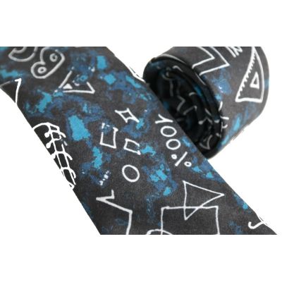 GIOVANNI PERA elegancki krawat D615 Muzyczny, Nuka, Czarny, Granatowy, Sportowy, Abc | Sklep GriShop.eu | Krawaty