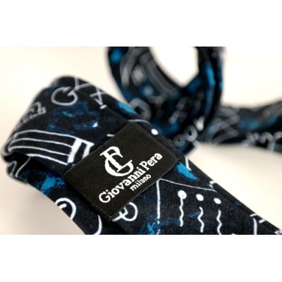 GIOVANNI PERA elegancki krawat D615 Muzyczny, Nuka, Czarny, Granatowy, Sportowy, Abc | Sklep GriShop.eu | Krawaty