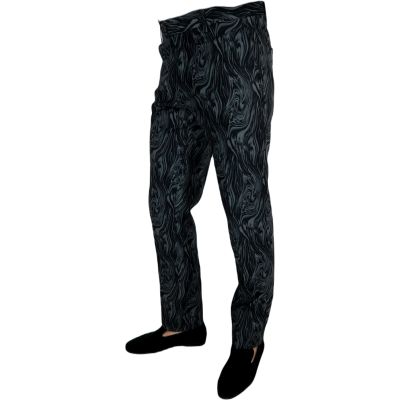 GIOVANNI PERA Spodnie męskie kolorowe chinosy D617 Casual, Słoje, Czarno Szare | Sklep GriShop.eu | Spodnie