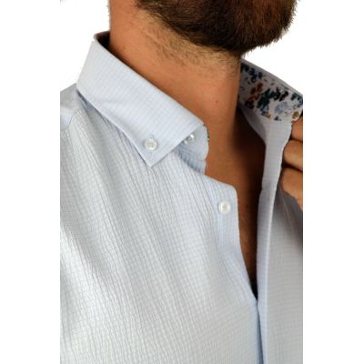 GIOVANNI PERA Koszula męska GP336 błękitny, wykończenie kolorowe | Sklep GriShop.eu | Koszule
