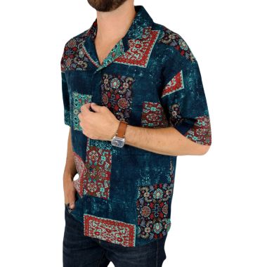 FRILIVIN Koszula męska, krótki rękaw KF12 zielona, kolorowa | Sklep GriShop.eu | Koszule 2