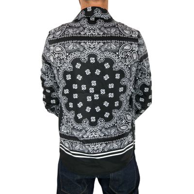 FRILIVIN Koszula męska KF14 czarna biała, paisley | Sklep GriShop.eu | Koszule