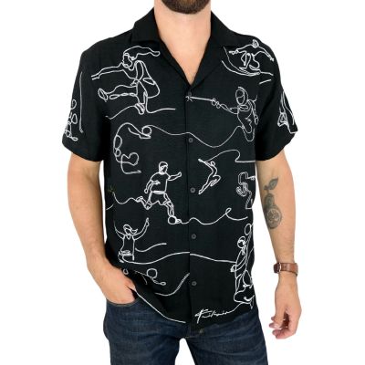 FRILIVIN Koszula męska, krótki rękaw KF16 czarna, biała, sporty, piłka nożna, koszykówka i inne | Sklep GriShop.eu | Koszule