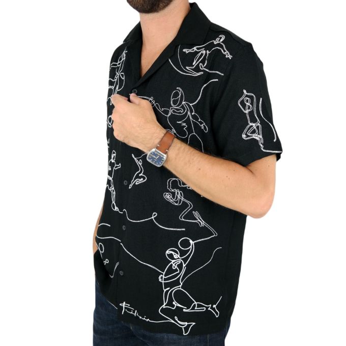 FRILIVIN Koszula męska, krótki rękaw KF16 czarna, biała, sporty, piłka nożna, koszykówka i inne | Sklep GriShop.eu | Koszule