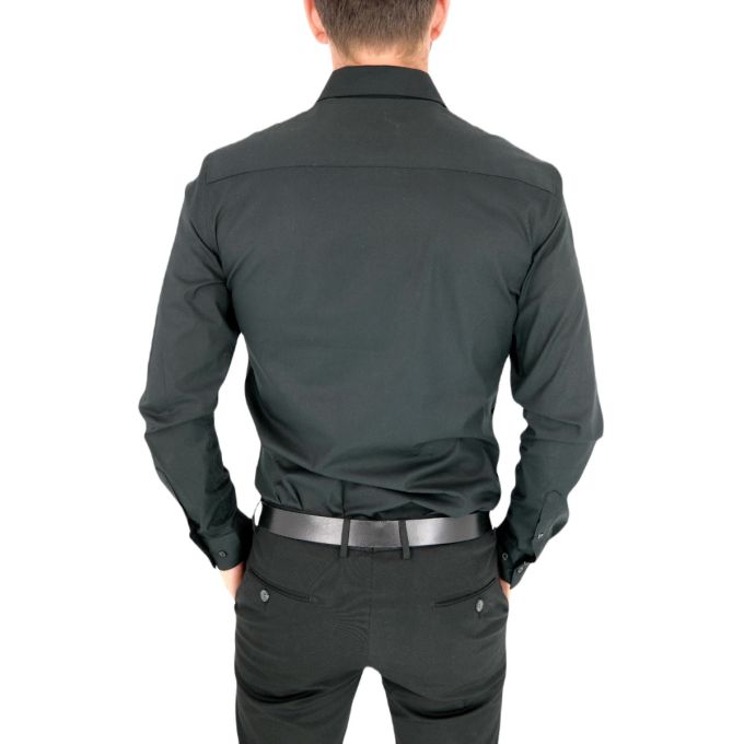 GIOVANNI PERA Koszula męska GP340 elastyczna czarna, czaszka złoto-czarna | Sklep GriShop.eu | Koszule