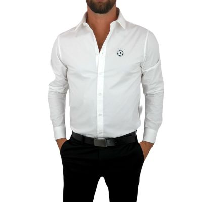 GIOVANNI PERA Koszula męska GP341 elastyczna biała, piłka nożna | Sklep GriShop.eu | Koszule