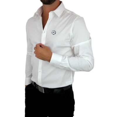 GIOVANNI PERA Koszula męska GP341 elastyczna biała, piłka nożna | Sklep GriShop.eu | Koszule