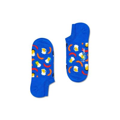 HAPPY SOCKS skarpetki krótkie BEER AND SAUSAGE NO SHOW BAS38-6500 wesołe, niebieskie, jedzenie | Sklep GriShop.eu | Skarpetki