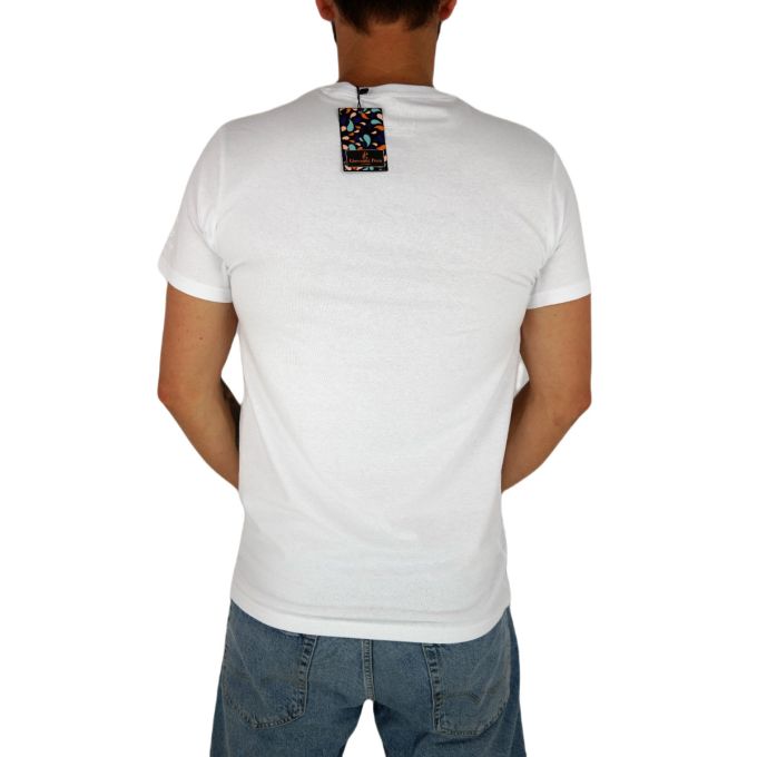 GIOVANNI PERA T-shirt męski biały TGP120 serek, elastan | Sklep GriShop.eu | Koszulki