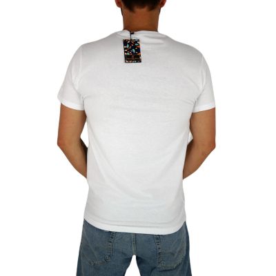 GIOVANNI PERA T-shirt męski biały TGP120 serek, elastan | Sklep GriShop.eu | Koszulki