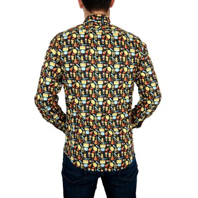 GIOVANNI PERA Koszula męska GP45 muzyczna kolorowa instrumenty blues jazz | Sklep GriShop.eu | Koszule