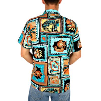 INVICTUS PARIS Koszula męska, krótki rękaw KI5 kolorowa, wesoła, palmy, owoce, gepardy | Sklep GriShop.eu | Koszule