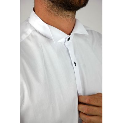 YVES ENZO Koszula męska KYE1 elegancka, biała stójka, spinki | Sklep GriShop.eu | Koszule