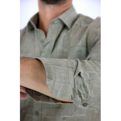 DANIEL BESSI Koszula męska fb021 beżowa, tłoczony wzór | Sklep GriShop.eu | Koszule