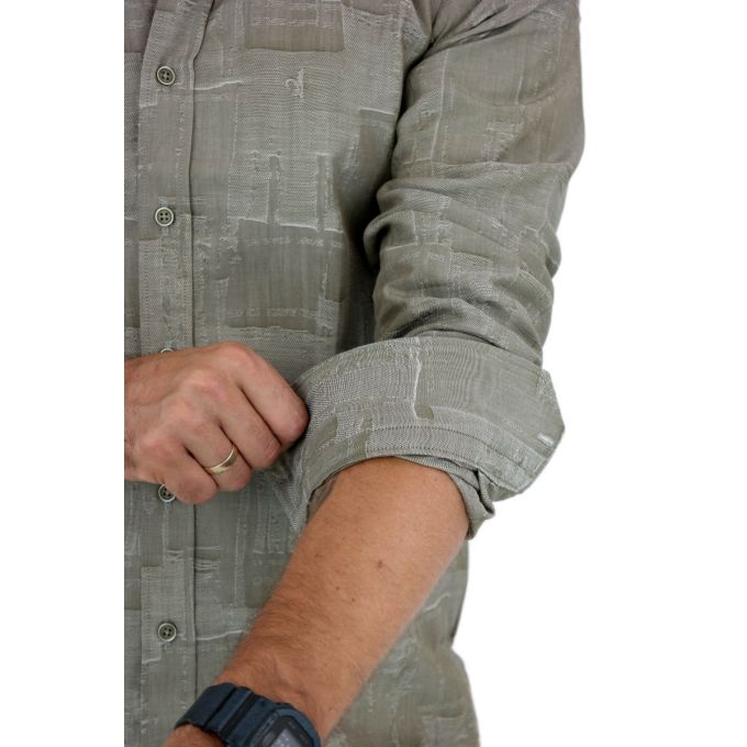 DANIEL BESSI Koszula męska fb021 beżowa, tłoczony wzór | Sklep GriShop.eu | Koszule