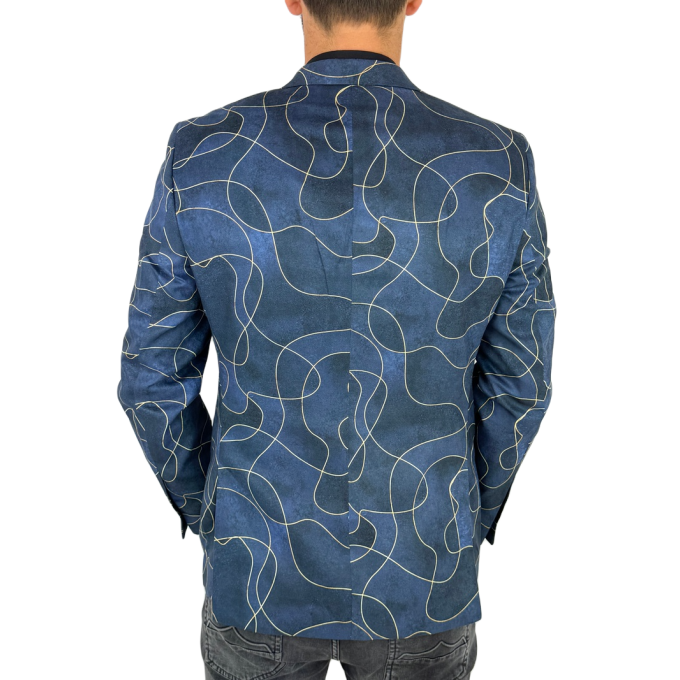 GIOVANNI PERA Marynarka męska D632 granatowa, słoje, niebieska, elegancka, imprezowa | Sklep GriShop.eu | Marynarki