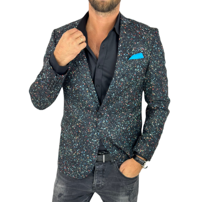 GIOVANNI PERA Marynarka męska D629 kropki, konfetti, kolorowa podszewka, wesoła | Sklep GriShop.eu | Marynarki