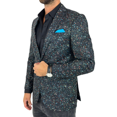 GIOVANNI PERA Marynarka męska D629 kropki, konfetti, kolorowa podszewka, wesoła | Sklep GriShop.eu | Marynarki