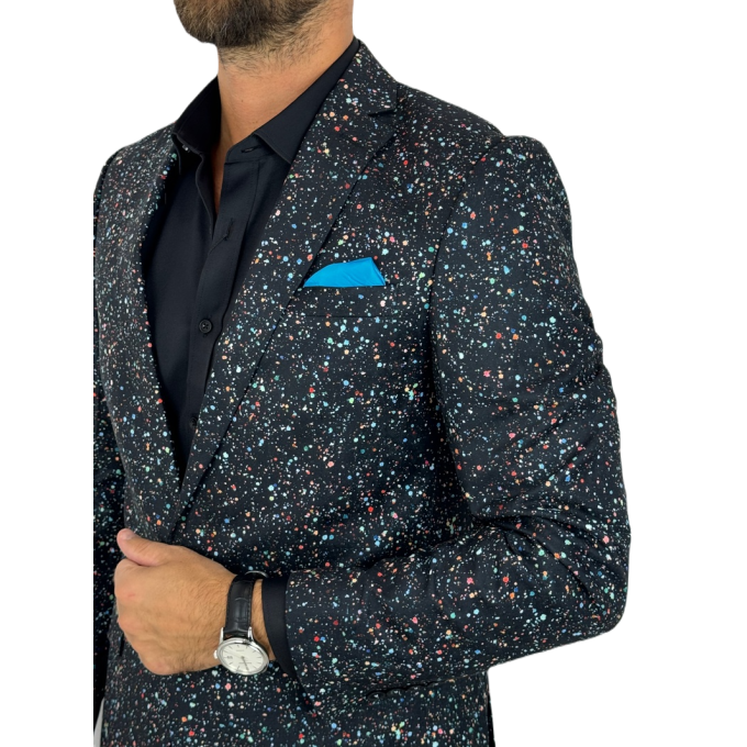 GIOVANNI PERA Marynarka męska D629 kropki, konfetti, kolorowa podszewka, wesoła | Sklep GriShop.eu | Marynarki