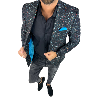 GIOVANNI PERA Marynarka męska D629 kropki, konfetti, kolorowa podszewka, wesoła | Sklep GriShop.eu | Marynarki