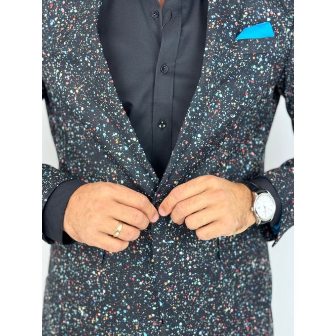 GIOVANNI PERA Marynarka męska D629 kropki, konfetti, kolorowa podszewka, wesoła | Sklep GriShop.eu | Marynarki