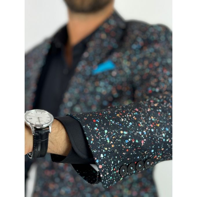 GIOVANNI PERA Marynarka męska D629 kropki, konfetti, kolorowa podszewka, wesoła | Sklep GriShop.eu | Marynarki