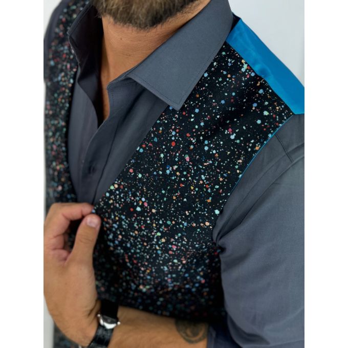 GIOVANNI PERA kamizelka męska D629 kropki, konfetti, kolorowa podszewka, bezrękawnik | Sklep GriShop.eu | Kamizelki